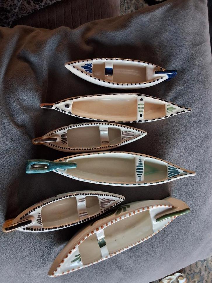 Set van 6 Giethoorn porselein bootjes brocante curiosa, Antiek en Kunst, Antiek | Keramiek en Aardewerk, Ophalen of Verzenden