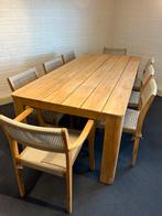 Teak Eettafel Set met 8 Stoelen, Tuin en Terras, Ophalen, Nieuw, Rechthoekig, Teakhout