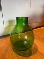 Groene gistfles vaas 40 cm, puur groen glas, Ophalen of Verzenden