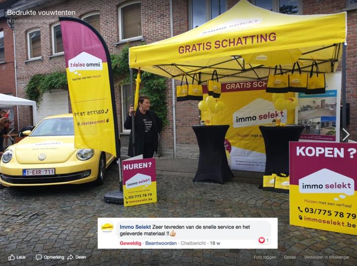 bedrukte partytent vouwtent - goedkoop, Tuin en Terras, Partytenten, Nieuw, Partytent, Minder dan 5 meter, Ophalen of Verzenden