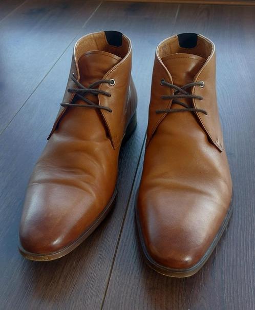 Manfield cognac leren veterboots (Maat 43), Kleding | Heren, Schoenen, Zo goed als nieuw, Veterschoenen, Bruin, Ophalen of Verzenden