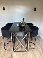 Bartafel met 4 stoelen - Stijlvol design, Huis en Inrichting, Ophalen, 100 tot 150 cm, Zo goed als nieuw, Vier personen