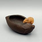 Chinees Yixing Purple Clay Schaaltje Muis Aubergine 12cml, Antiek en Kunst, Ophalen of Verzenden