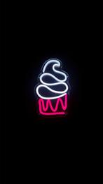 Ice cream IJSJE neon led logo nieuw, Nieuw, Ophalen of Verzenden, Lichtbak of (neon) lamp