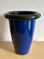 Zwaar emaille design vaas PAUL SCHUDEL voor DESIGNUM blauw, Ophalen of Verzenden