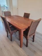 Grenen tafel met 4 stoelen, Ophalen, Gebruikt, 4 tot 6 stoelen