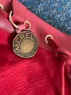 Rode leren met suede tas van Merel bij Frederique, Ophalen, Zo goed als nieuw, Beige, Handtas