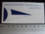 2x sticker watersportvereniging lelystad logo, Verzamelen, Stickers, Verzenden, Zo goed als nieuw, Bedrijf of Vereniging