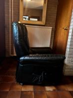 Elektrische relaxstoel zwart leer, Huis en Inrichting, Fauteuils, Ophalen of Verzenden, Gebruikt, Leer, 75 tot 100 cm