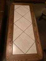 Eikenhouten Salontafel met Plavuizen - Amsterdam Osdorp, Ophalen, Gebruikt, Eikenhout, 50 tot 100 cm