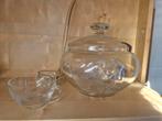 Glazen bowl set met lepel en 6 glaasjes, Huis en Inrichting, Keuken | Servies, Ophalen, Gebruikt, Glas, Overige stijlen
