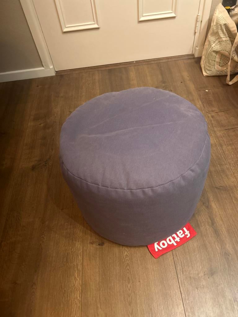 Fatboy Poef Point Stonewashed Blauw, Huis en Inrichting, Banken | Voetenbanken en Poefen, Ophalen, Zo goed als nieuw, Stof, 50 tot 75 cm
