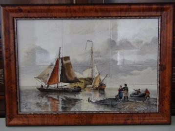 geschilderd tegeltableau schilderij Paul van dort Koekkoek beschikbaar voor biedingen