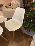 4 Jysk Eetkamerstoelen - Gebruikt, Huis en Inrichting, Ophalen, Kunststof, Gebruikt, Wit