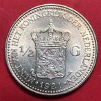 Halve gulden 1921. Unc., ½ gulden, Zilver, Ophalen of Verzenden, Koningin Wilhelmina