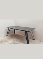 Stoere zwarte eettafel met metalen poten, Ophalen, Rechthoekig, 200 cm of meer, 50 tot 100 cm