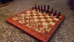 Houten schaakkist schaakbord en schaakstukken en BackGammonR, Een of twee spelers, Ophalen of Verzenden, Gebruikt