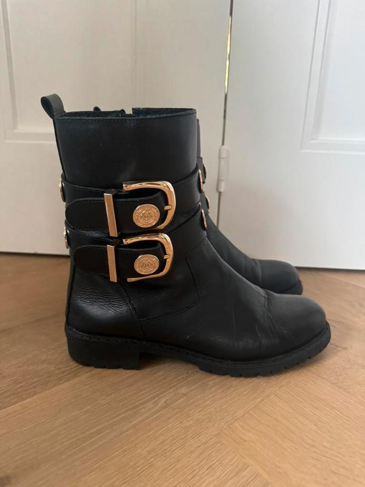 NIKKIE leren laarzen – maat 38 – met voering, gouden details, Kleding | Dames, Schoenen, Zo goed als nieuw, Lage of Enkellaarzen