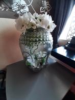 Vaas boedha hoofd, Huis en Inrichting, Woonaccessoires | Vazen, Ophalen, Wit, Nieuw, Glas
