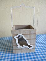 Waxinelichthouder - hout met vogeltje, Huis en Inrichting, Ophalen of Verzenden, Zo goed als nieuw, Bruin, Hout