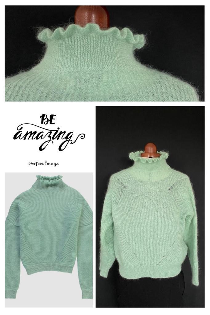 ESSENTIEL ANTWERPEN Mint mohair coltrui-L, Kleding | Dames, Truien en Vesten, Zo goed als nieuw, Maat 42/44 (L), Groen, Ophalen of Verzenden