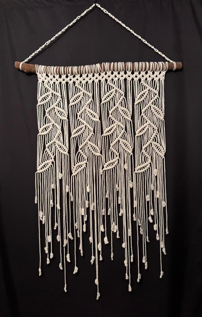 Macramé wandkleed, Huis en Inrichting, Woonaccessoires | Wanddecoraties, Zo goed als nieuw, Ophalen of Verzenden