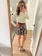 Sezane zwart rokje met print mt 36, Zwart, Ophalen of Verzenden, Zo goed als nieuw, Maat 36 (S)