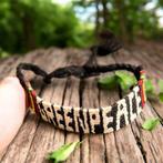 Greenpeace Vintage 90s Armband Handgemaakt Reggae Rastafari, Ophalen of Verzenden, Zo goed als nieuw