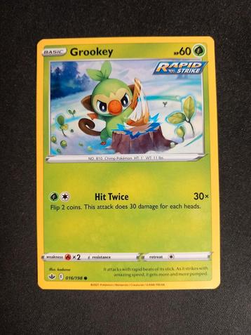 Pokemon Grookey 016/198 Chilling Reign Excellent beschikbaar voor biedingen