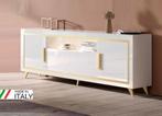 Dressoir-Ladekasten Gold Hoogglans wit 207 cm met LED lamp-S, Huis en Inrichting, Ophalen of Verzenden, Nieuw, 25 tot 50 cm, Minder dan 100 cm