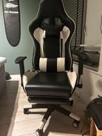 Gaming stoel met voetensteun, Gebruikt, Zwart, Ophalen of Verzenden, Gaming bureaustoel
