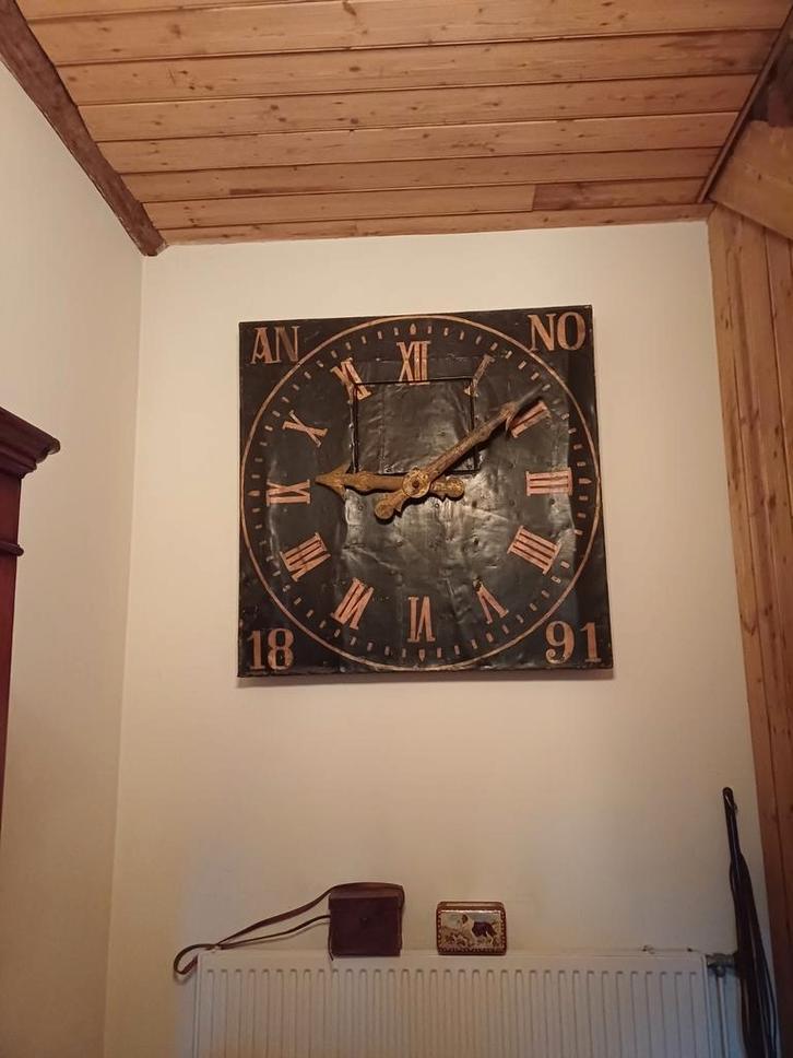 Antieke Torenklok Wijzerplaat - 1891, Antiek en Kunst, Antiek | Klokken, Ophalen of Verzenden