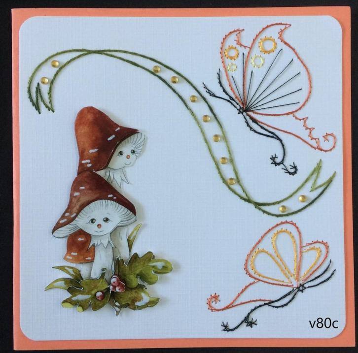 geborduurde kaarten zonder tekst 3, Hobby en Vrije tijd, Kaarten | Zelfgemaakt, Nieuw, Overige thema's, Ophalen of Verzenden