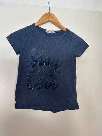 Meisjes t-shirt merk H&M maat 122/128 beschikbaar voor biedingen