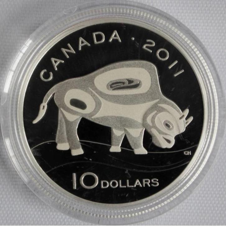 Canada - 10 Dollar 2011 - Wood Bison, Postzegels en Munten, Munten | Amerika, Setje, Noord-Amerika, Zilver, Verzenden