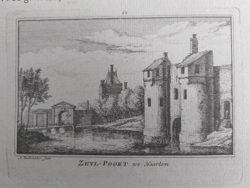 62 / Zeyl Poort te Haarlem Gravure 18e eeuw A. Rademaker, Antiek en Kunst, Kunst | Etsen en Gravures, Ophalen of Verzenden