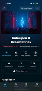 Indruipen ticket gezocht!, Tickets en Kaartjes, Eén persoon
