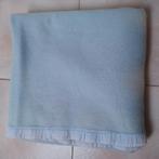 Lichtblauwe wollen deken, Gebruikt, Blauw, Tweepersoons, Ophalen of Verzenden