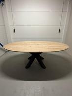 Ovale eiken eettafel 240x120 |gepoedercoate matrix onderstel, Huis en Inrichting, Tafels | Eettafels, Ophalen, 100 tot 150 cm