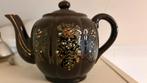 Vintage Bruine Theepot met Bloemmotief, Antiek en Kunst, Ophalen
