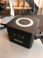 Beva Cube stekkerdoos 2-voudig, 3 USB, draadloze oplaaden, Telecommunicatie, Mobiele telefoons | Telefoon-opladers, Gebruikt, Ophalen