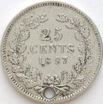 XntriQ-Coins - zilveren 25 Cent 1897 Wilhelmina, Postzegels en Munten, Munten | Nederland, Zilver, 25 cent, Ophalen of Verzenden