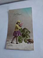 MEISJE. BIJ KLAVERBLAD. MET BLOEMEN. 1922, Verzamelen, Ophalen of Verzenden, 1920 tot 1940, Kinderen