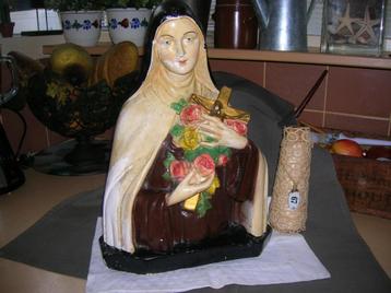 oud borstbeeld heilige Theresia hoogte 38,5 cm. beschikbaar voor biedingen