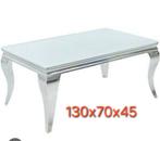 Barock salontafel wit glas, Huis en Inrichting, Tafels | Salontafels, Ophalen, 100 tot 150 cm, 50 tot 100 cm, Zo goed als nieuw