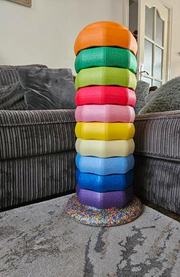 Montessori balansbord & stapstenen een set x regenboog set