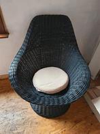 Rieten zwarte zetel, Ophalen, Gebruikt, 50 tot 75 cm, Riet of Rotan