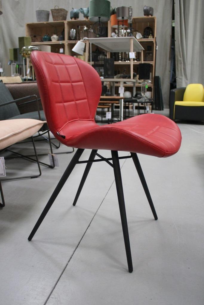 Leuke rode eetkamerstoelen metaal skai vlinderstoel (9x), Huis en Inrichting, Stoelen, Zo goed als nieuw, Vijf, Zes of meer stoelen