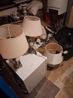 Set van 3 klassieke tafellampen – metalen voet – werken goed, Ophalen of Verzenden, Minder dan 100 cm