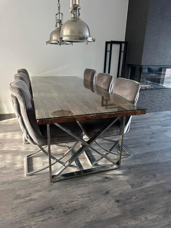 Compleet Richmond meubelset, Huis en Inrichting, Tafels | Eettafels, Zo goed als nieuw, 100 tot 150 cm, 200 cm of meer, Vijf personen of meer